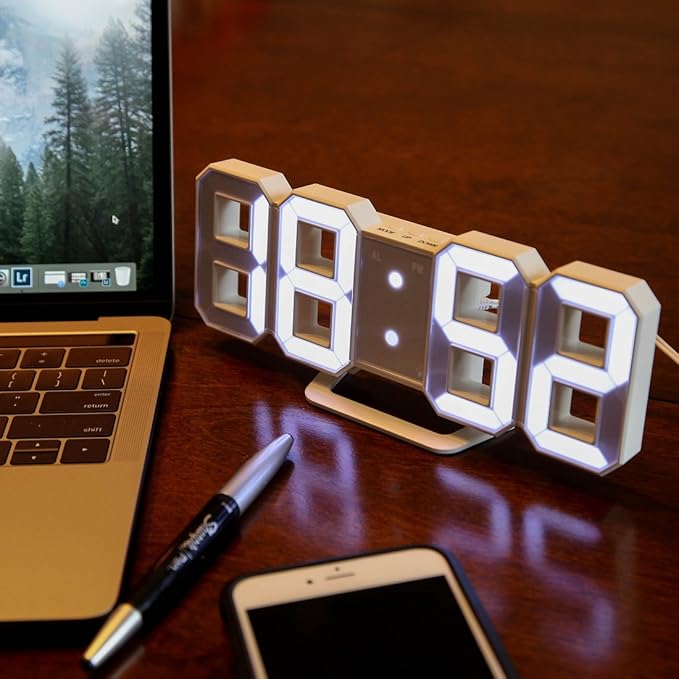 3D Desktop And Wall Alarm Clock.