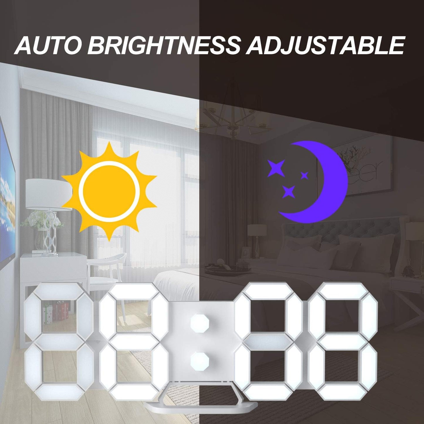3D Desktop And Wall Alarm Clock.